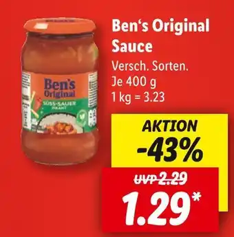 Lidl Ben‘s original sauce Angebot