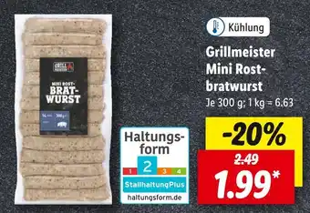 Lidl Grillmeister mini rostbratwurst Angebot