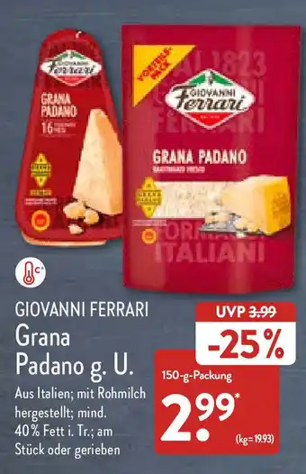 Aldi Nord Giovanni Ferrari Grana Padano Riserva 150g Angebot