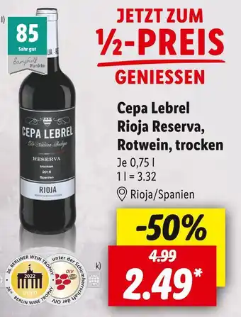 Lidl Cepa lebrel rioja reserva Angebot