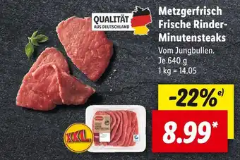 Lidl Metzgerfrisch frische rinder-minutensteaks Angebot