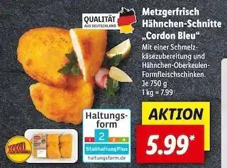 Lidl Metzgerfrisch hähnchen-schnitte „cordon bleu“ Angebot