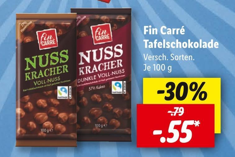 Fin carré tafelschokolade Angebot bei Lidl