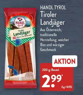 Aldi Nord Handl Tyrol Tiroler Landjager 200g Angebot