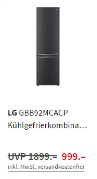 MediaMarkt LG GBB92MCACP Kühlgefrierkombination Angebot