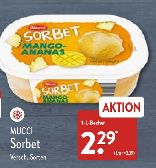 Mucci Sorbet 1L Angebot bei Aldi Nord