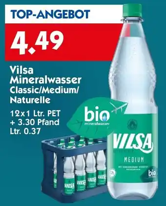 Hol'ab Getränkemarkt Vilsa Mineralwasser Classic/Medium/Naturelle 12x1 Ltr. Angebot