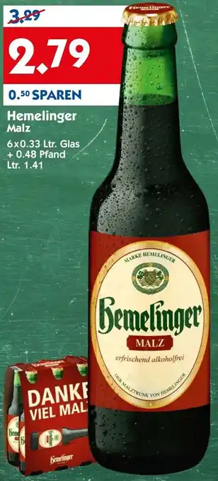 Hol'ab Getränkemarkt Hemelinger Malz 6x0,33 Ltr. Glas Angebot