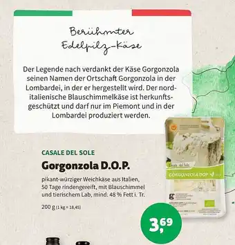 Aleco Biomarkt Casale del sole gorgonzola dop Angebot