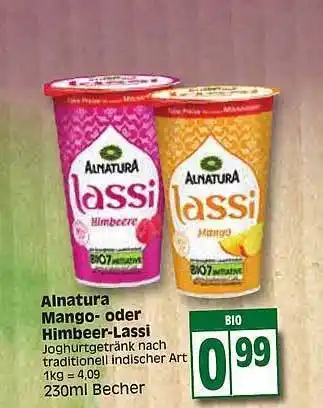 Edeka Alnatura mango- oder himbeer-lassi Angebot