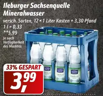 Simmel Ileburger Sachsenquelle Mineralwasser 12x1 Liter Kasten Angebot