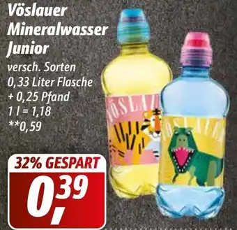 Simmel Vöslauer Mineralwasser Junior 0,33 Liter Flasche Angebot