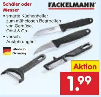 Netto Marken-Discount Fackelmann Schäler oder Messer Angebot