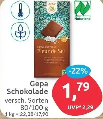 Budni Gepa Schokolade 80/100 g Angebot