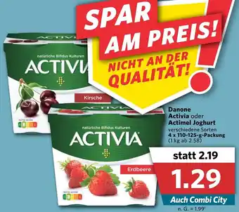 Combi Danone Activia oder Actimel Joghurt 4x110-125 g Packung Angebot