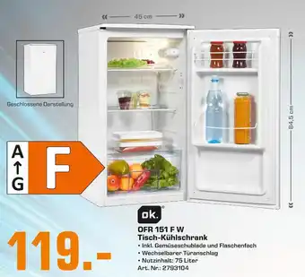 Saturn Ok, ofr 151 f w tisch-kühlschrank Angebot