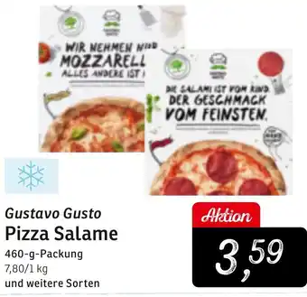 KONSUM Gustavo Gusto Pizza Salame 460 g Packung Angebot