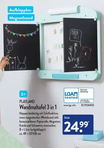 Aldi Nord Playland Wandmaltafel 3in1 Angebot