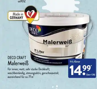 Aldi Nord Deco Craft Malerweiss 11L Angebot