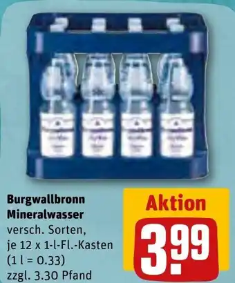 REWE Burgwallbronn Mineralwasser 12x1 L-Fl. Angebot