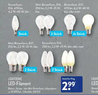 Aldi Nord Lichtzone LED-Filament Angebot