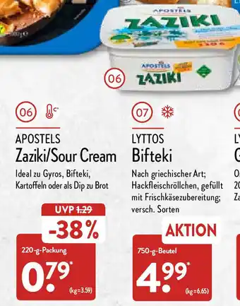 Aldi Nord Apostels Zaziki/Sour Cream 220g Angebot