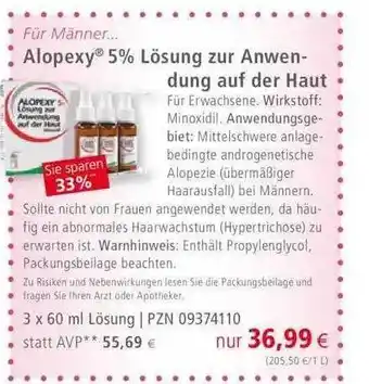 Apotal Alopexy 5% lösung zur anwendung auf der haut Angebot