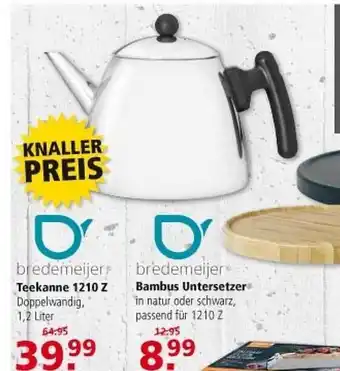 Multi Markt Bredemeijer teekanne, bambus untersetzer Angebot