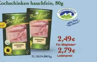 LPG Biomarkt Kochschinken hauchfein Angebot