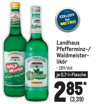 METRO Landhaus Waldmeister-/Pfefferminzlikor 700ml Angebot