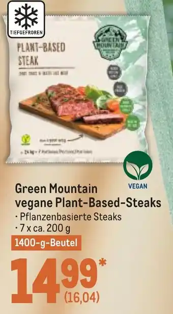 METRO Green Mountain vegane Plant-Based-Steaks 1.4kg Angebot