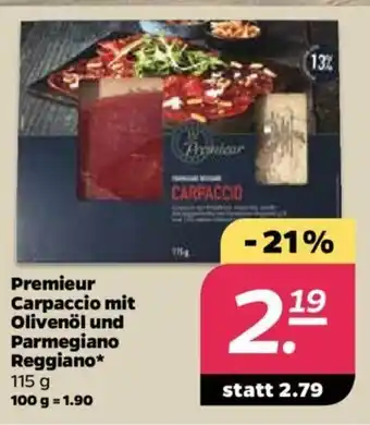 NETTO Premieur Carpaccio mit Olivenöl und Parmegiano Reggiano 115g Angebot