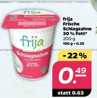 NETTO Frija Frische Schlagsahne 30% Fett 200g Angebot