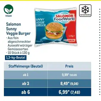 METRO Salomon FoodWorld Sunny Veggie Burger 1.3kg Angebot