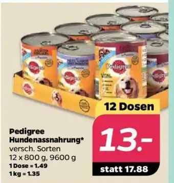 NETTO Pedigree Hundenassnahrung 12x800g Angebot