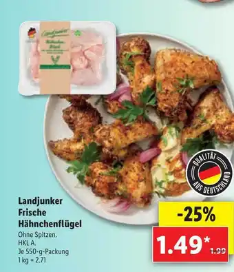 Lidl Landjunker Frische Hähnchenflügel Angebot