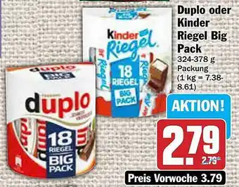 AEZ Duplo oder kinder riegel big pack Angebot