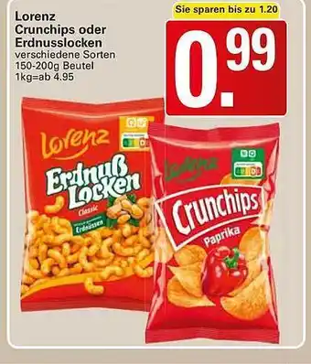 WEZ Lorenz crunchips oder erdnusslocken Angebot