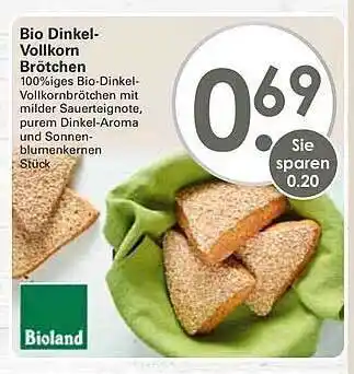 WEZ Bio dinkel-vollkorn brötchen Angebot