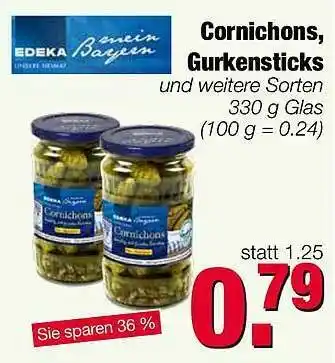 Edeka Scherer Edeka Mein Bayern Cornichons, Gurkensticks 330g Angebot