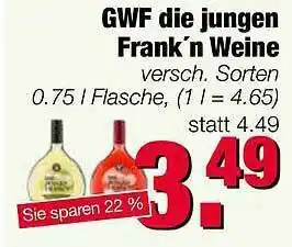 Edeka Scherer Gwf Die Jungen Frank'n Weine 0,75L Angebot