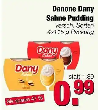 Edeka Scherer Danone Dany Sahne Pudding 4x115g Angebot