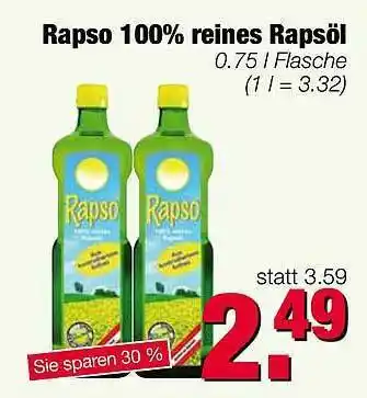 Edeka Scherer Rapso 100% Reines Rapsöl 0,75L Angebot