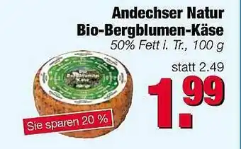 Edeka Scherer Andechser Natur Bio Bergblumen Käse 100g Angebot