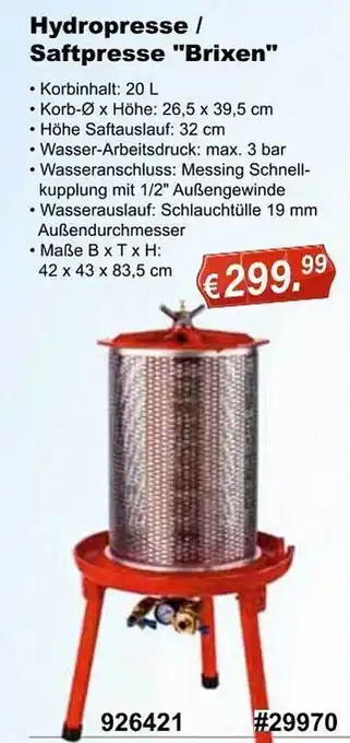 Stabilo Fachmarkt Hydropresse saftpresse brixen Angebot