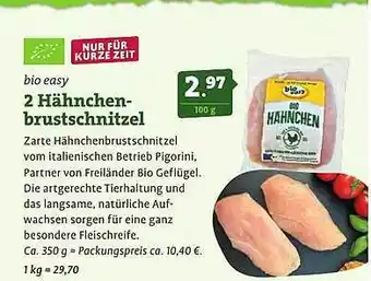 Ebl Naturkost Bio easy 2 hähnchenbrustschnitzel Angebot