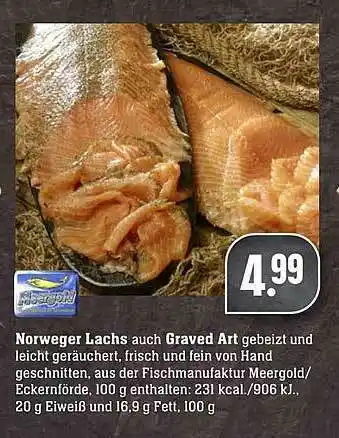 Scheck-in-Center Norweger Lachs Auch Graved Art 100g Angebot