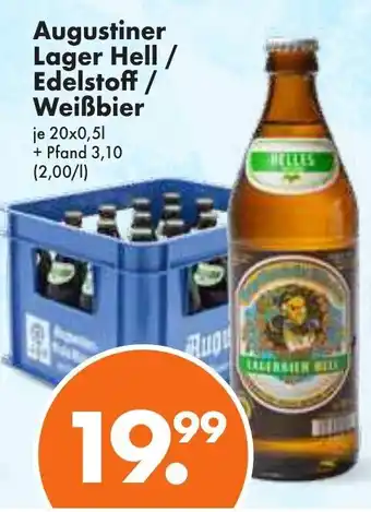 Trink und Spare Augustiner Lager Hell / Edelstoff / Weissbier 20*500ml Angebot