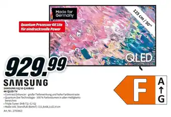 MediaMarkt Samsung 4K QLED TV 50" | GQ50Q60BAU Angebot