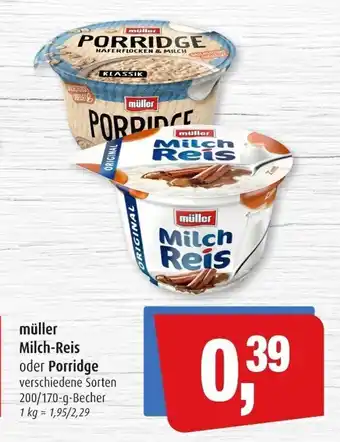 Markant Muller Milchreis o. Porridge 200/170g Angebot